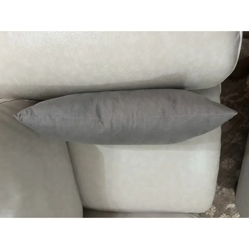 Ballard Designs Gray BelissIma Flax Duck Down Filled Lumbar Pillow 20 X 12